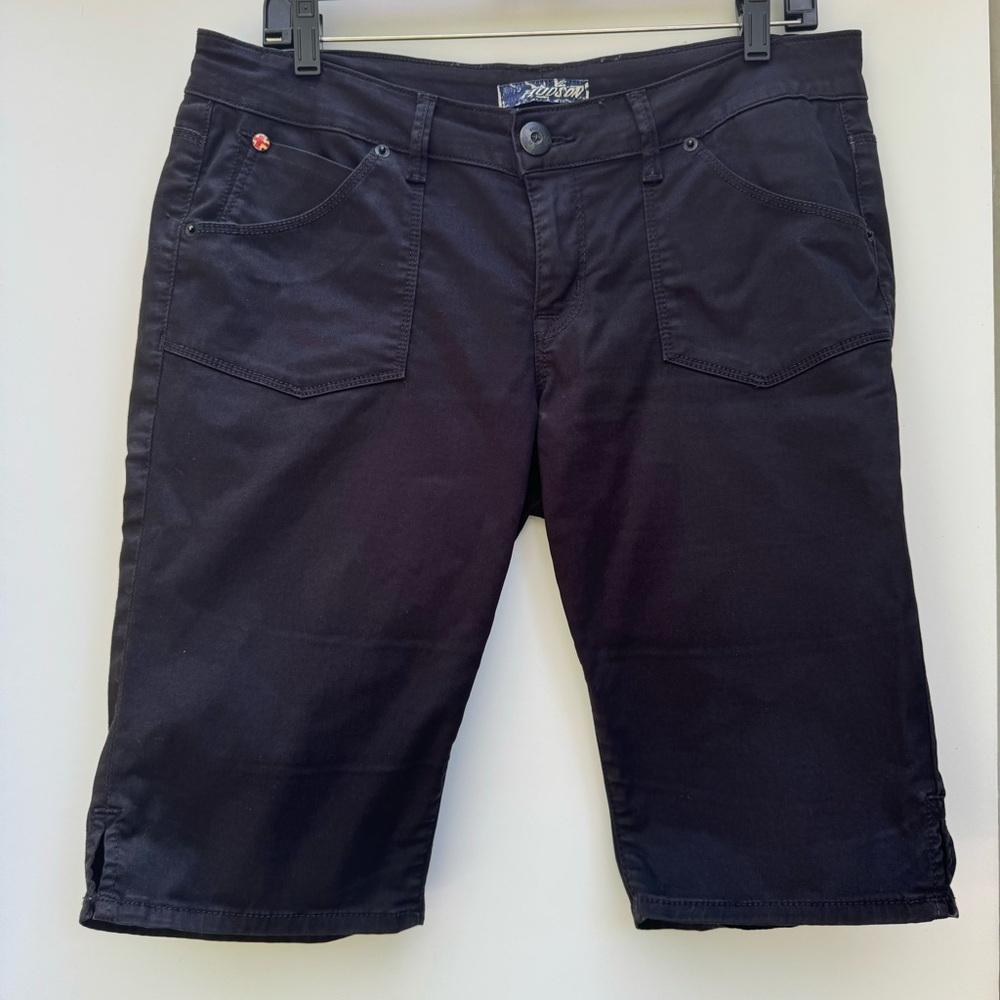 Hudson Jeans Size 31 Black Bermuda Shorts Patch & Flap Pockets